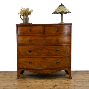 M-4800 Antique Mahogany Bow Front Chest of Drawers Penderyn Antiques (1)