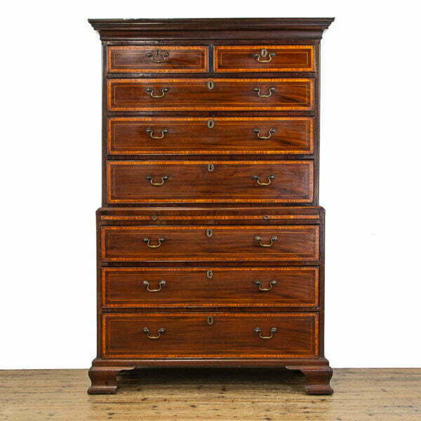 M-4802 Antique Satinwood and Mahogany Chest on Chest Penderyn Antiques (2)