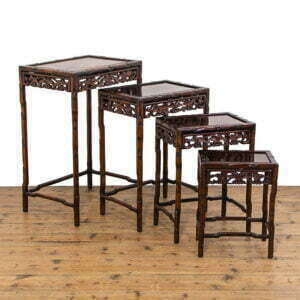 M-4812 Antique Chinese Carved Quartetto Nest of Tables Penderyn Antiques (1)