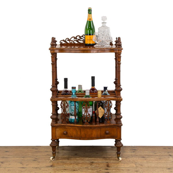 M-4815 Victorian Walnut Canterbury Whatnot Penderyn Antiques (1)