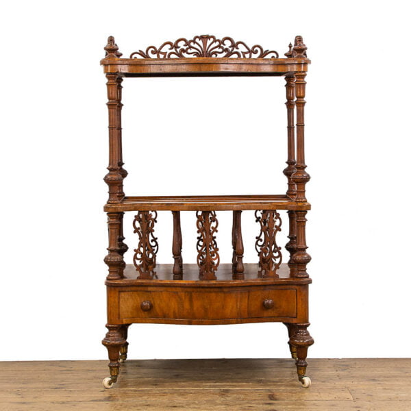 M-4815 Victorian Walnut Canterbury Whatnot Penderyn Antiques (2)