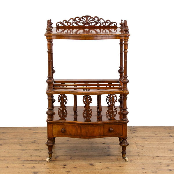 M-4815 Victorian Walnut Canterbury Whatnot Penderyn Antiques (3)