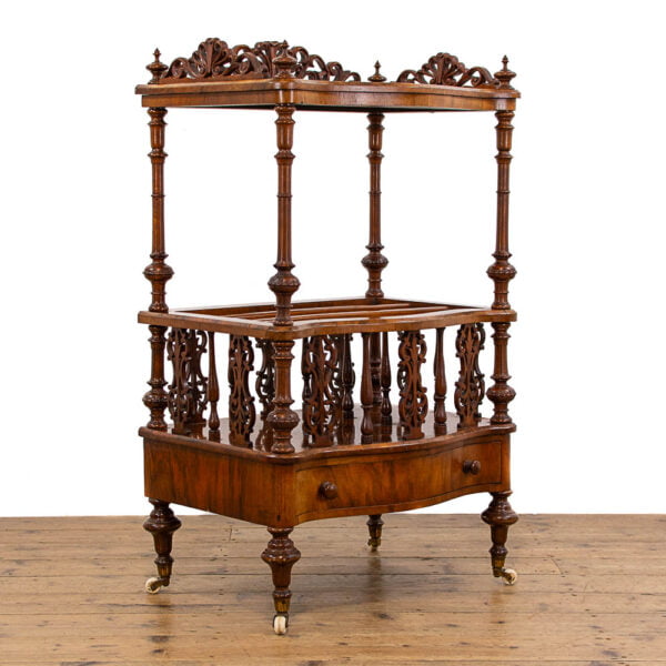 M-4815 Victorian Walnut Canterbury Whatnot Penderyn Antiques (4)