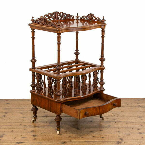 M-4815 Victorian Walnut Canterbury Whatnot Penderyn Antiques (5)