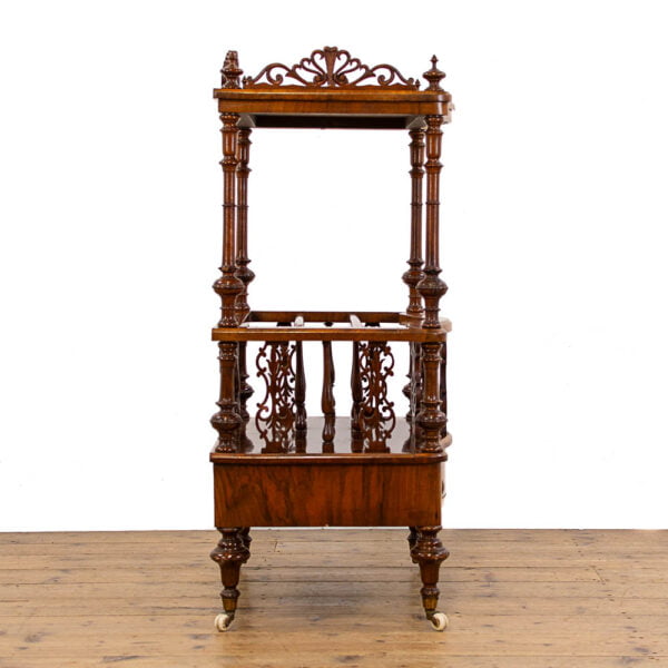 M-4815 Victorian Walnut Canterbury Whatnot Penderyn Antiques (6)