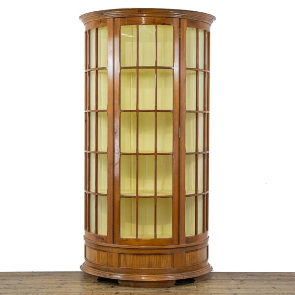 M-691 Large Pine Demi Lune Display Cabinet Penderyn Antiques (1)