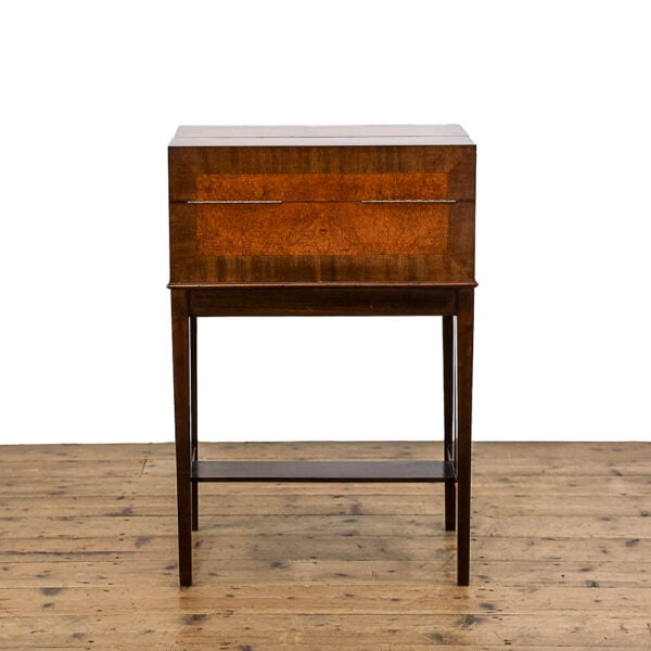M-4847 Small Antique Walnut Work Box Table Penderyn Antiques (2)