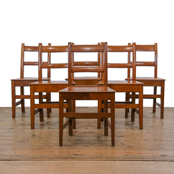 M- 4876 Set of Six Antique Oak Farmhouse Chairs Penderyn Antiques (1)