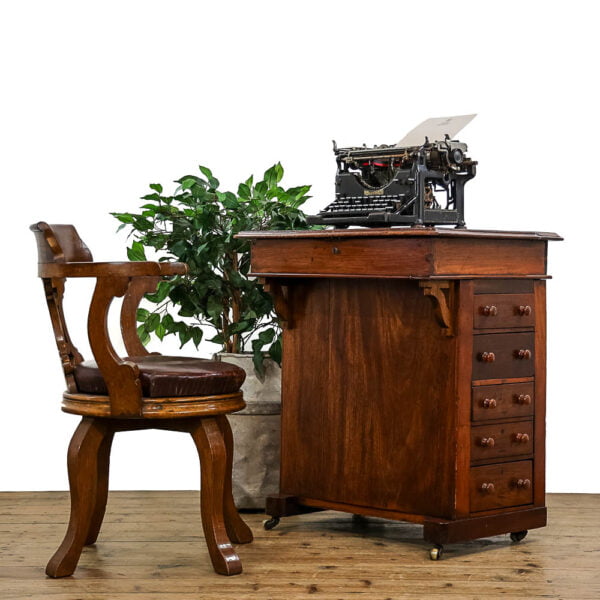 M- 4846 Antique Davenport Style Mahogany Writing Desk Penderyn Antiques (1)