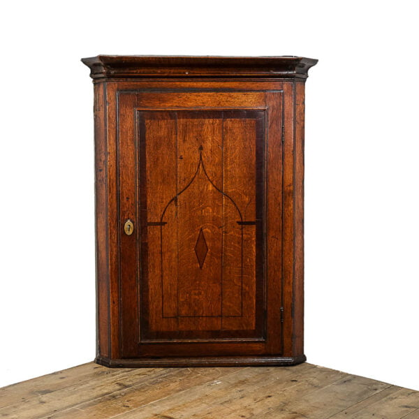 M- 4857 Antique Georgian Oak Corner Cupboard Penderyn Antiques (1)