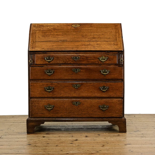 M- 4868 Antique Georgian Oak Bureau with Fall Front Penderyn Antiques (9)