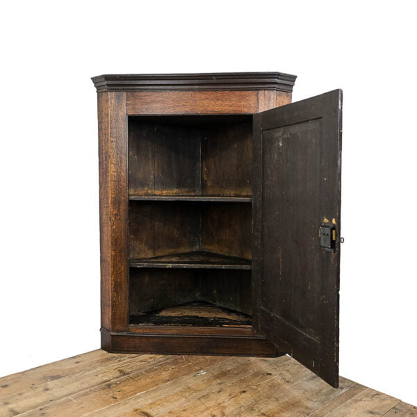M- 4887 Antique Georgian Oak Hanging Corner Cupboard Penderyn Antiques (1)