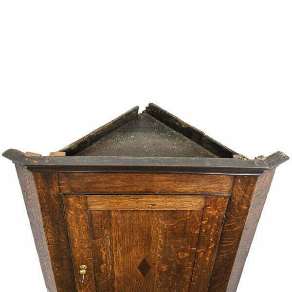 M- 4887 Antique Georgian Oak Hanging Corner Cupboard Penderyn Antiques (3)