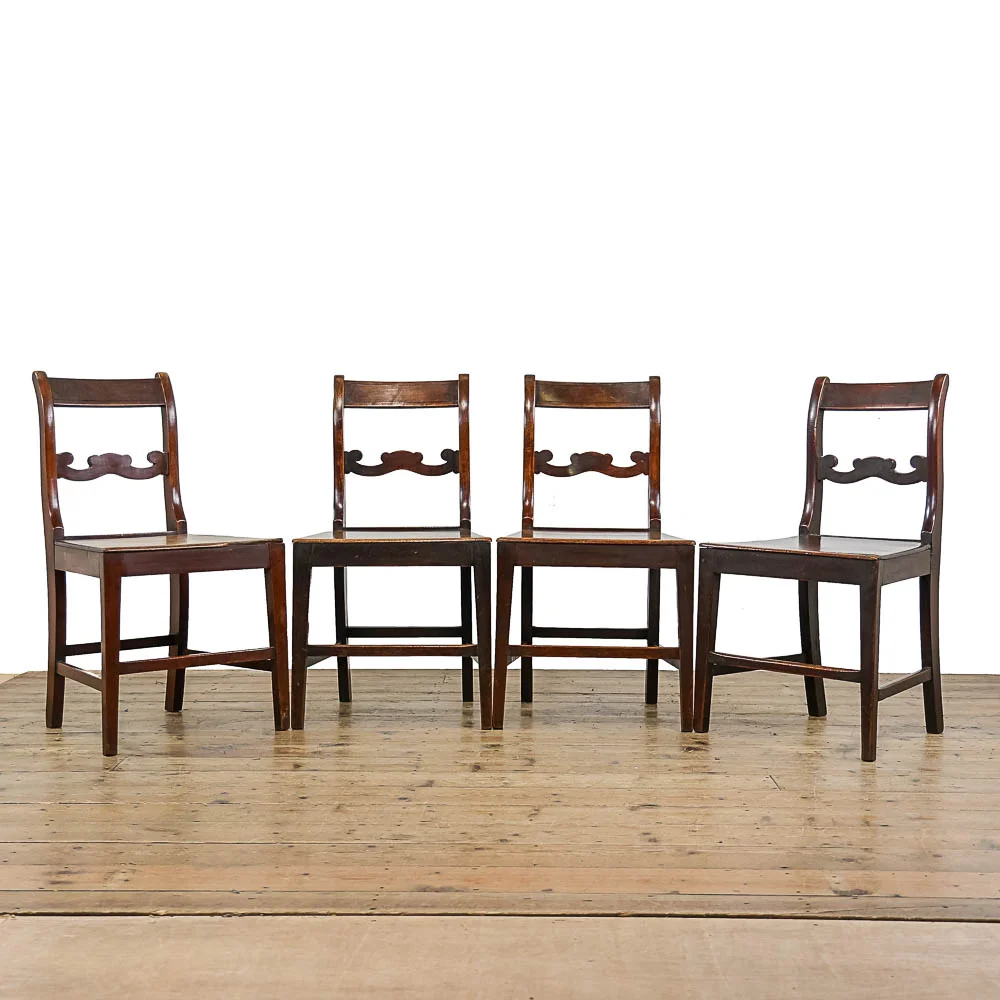 Set of Four Antique Welsh Oak Farmhouse Chairs