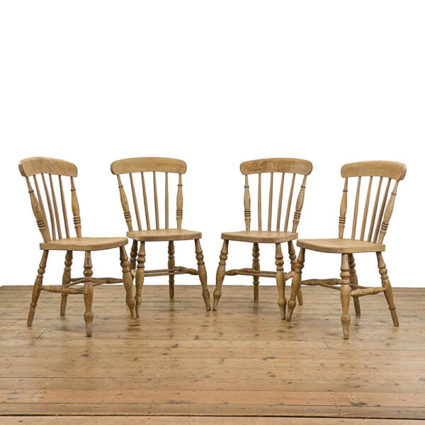 M- 4894 Set of Four Victorian Antique Pine Kitchen Chairs Penderyn Antiques (1)