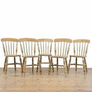 M- 4897 Set of Five Victorian Antique Pine Kitchen Chairs Penderyn Antiques (1)