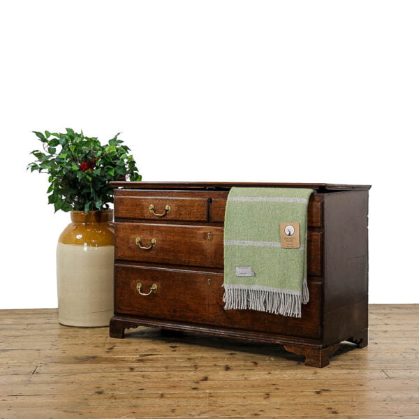 M- 4914 Antique Georgian Oak Mule Chest Penderyn Antiques (1)