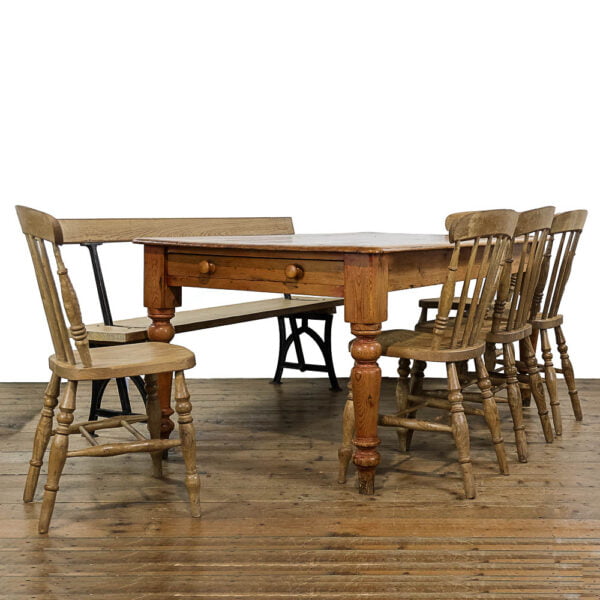 M- 4938 Large Victorian Farmhouse Pine Table Penderyn Antiques (1)