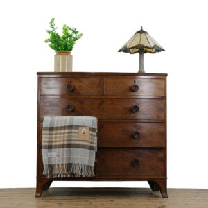 M- 4939 Antique Mahogany Bowfront Chest of Drawers Penderyn Antiques (1)