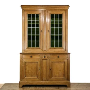 M- 4946 Large Oak Glazed Cupboard Penderyn Antiques (1)
