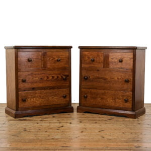 M-4465 Reclaimed Pair of Pitch Pine Chest of Drawers Penderyn Antiques (1)