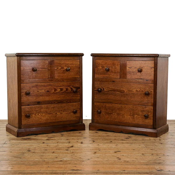 M-4465 Reclaimed Pair of Pitch Pine Chest of Drawers Penderyn Antiques (1)