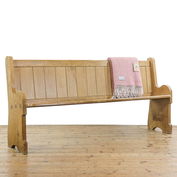 M-4834 Antique Pitch Pine Church Pew Penderyn Antiques (1)