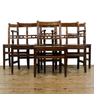 M-4875 Set of Six Welsh Oak Farmhouse Chairs Penderyn Antiques (1)