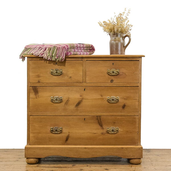 M-4891 Small Antique Pine Chest of Drawers Penderyn Antiques (1)