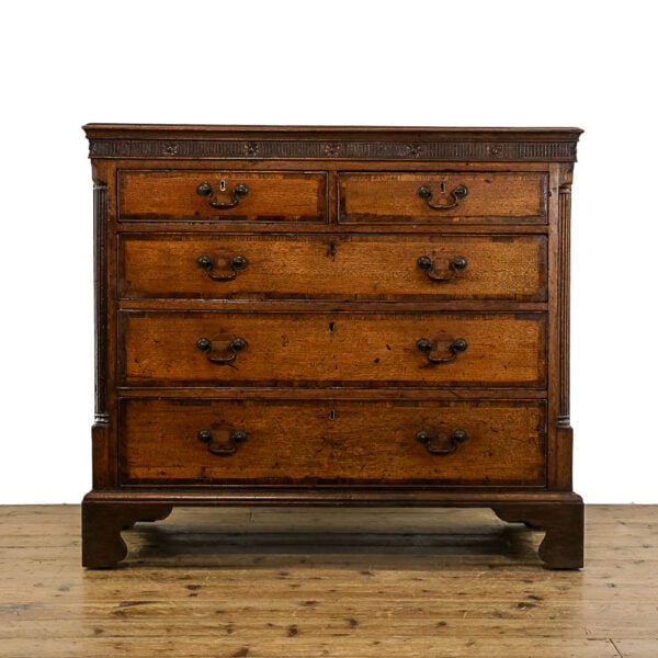 M-4892 Antique Georgian Oak Chest of Drawers Penderyn Antiques (2)
