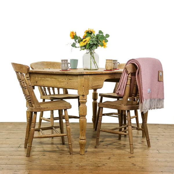 M-4900 Victorian Antique Pine Kitchen Table Penderyn Antiques (1)