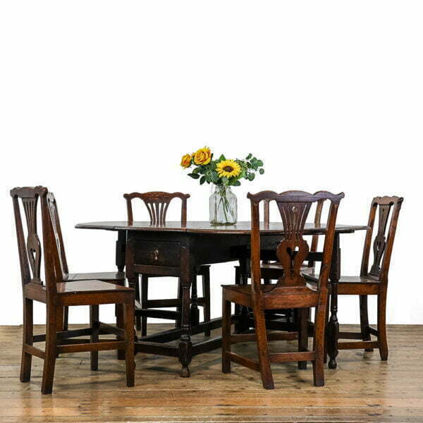 M- 4913 Large Antique Oak Gate Leg Dining Table Penderyn Antiques (1)