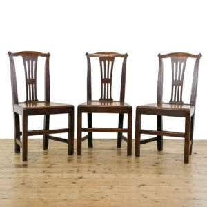 M-4950A Set of Three Antique Oak Farmhouse Chairs Penderyn Antiques (1)