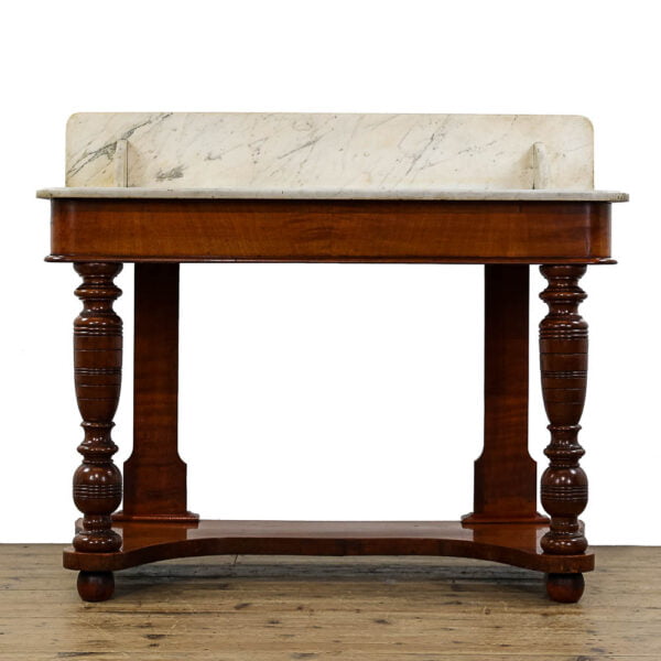M-4963 Antique Victorian Mahogany Washstand with Marble Top Penderyn Antiques (1)