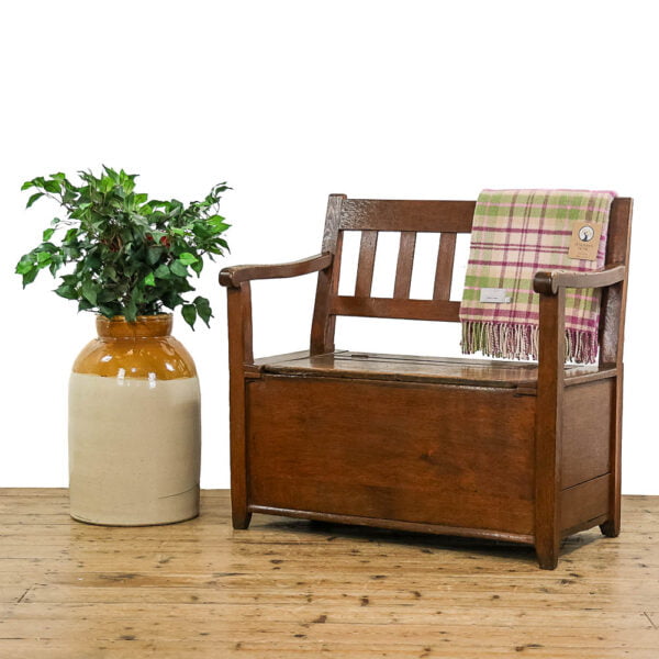 M-4981 Antique Oak Settle Penderyn Antiques (1)