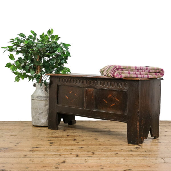 M-4984 Small Antique Oak Coffer Penderyn Antiques (1)