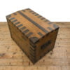 M-4989 Antique Oak and Metal Bound Trunk Penderyn Antiques (10)