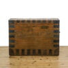 M-4989 Antique Oak and Metal Bound Trunk Penderyn Antiques (3)