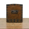 M-4989 Antique Oak and Metal Bound Trunk Penderyn Antiques (4)