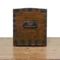 M-4989 Antique Oak and Metal Bound Trunk Penderyn Antiques (4)