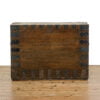 M-4989 Antique Oak and Metal Bound Trunk Penderyn Antiques (5)