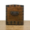 M-4989 Antique Oak and Metal Bound Trunk Penderyn Antiques (6)