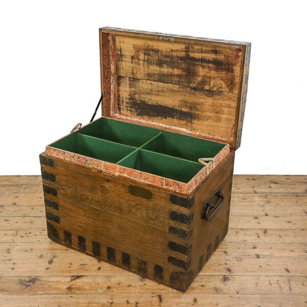 M-4989 Antique Oak and Metal Bound Trunk Penderyn Antiques (7)