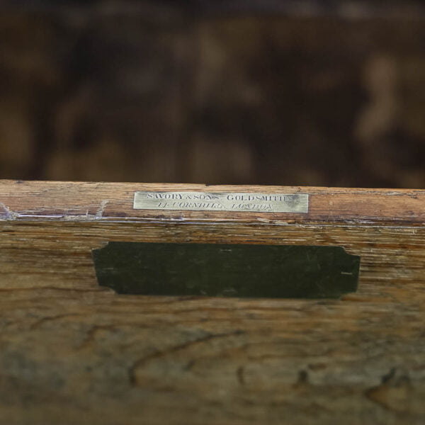 M-4989 Antique Oak and Metal Bound Trunk Penderyn Antiques (9)