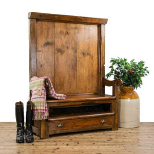 M-4991 Victorian Style Pine Settle Penderyn Antiques (1)