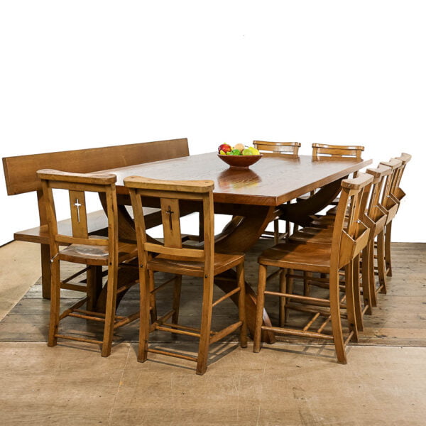 M-5018 Large Oak Refectory Table Penderyn Antiques (1)