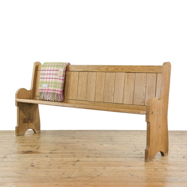 M-4837 Antique Pitch Pine Church Pew Penderyn Antiques (1)