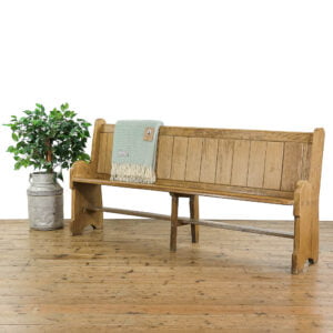 M-4836 Antique Pitch Pine Church Pew Penderyn Antiques (1)