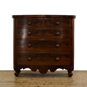 M-4904 Antique Victorian Mahogany Bow Front Chest of Drawers Penderyn Antiques (1)