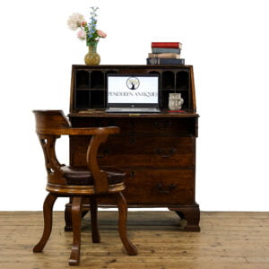 M-5002 Antique Edwardian Oak Bureau Penderyn Antiques (1)